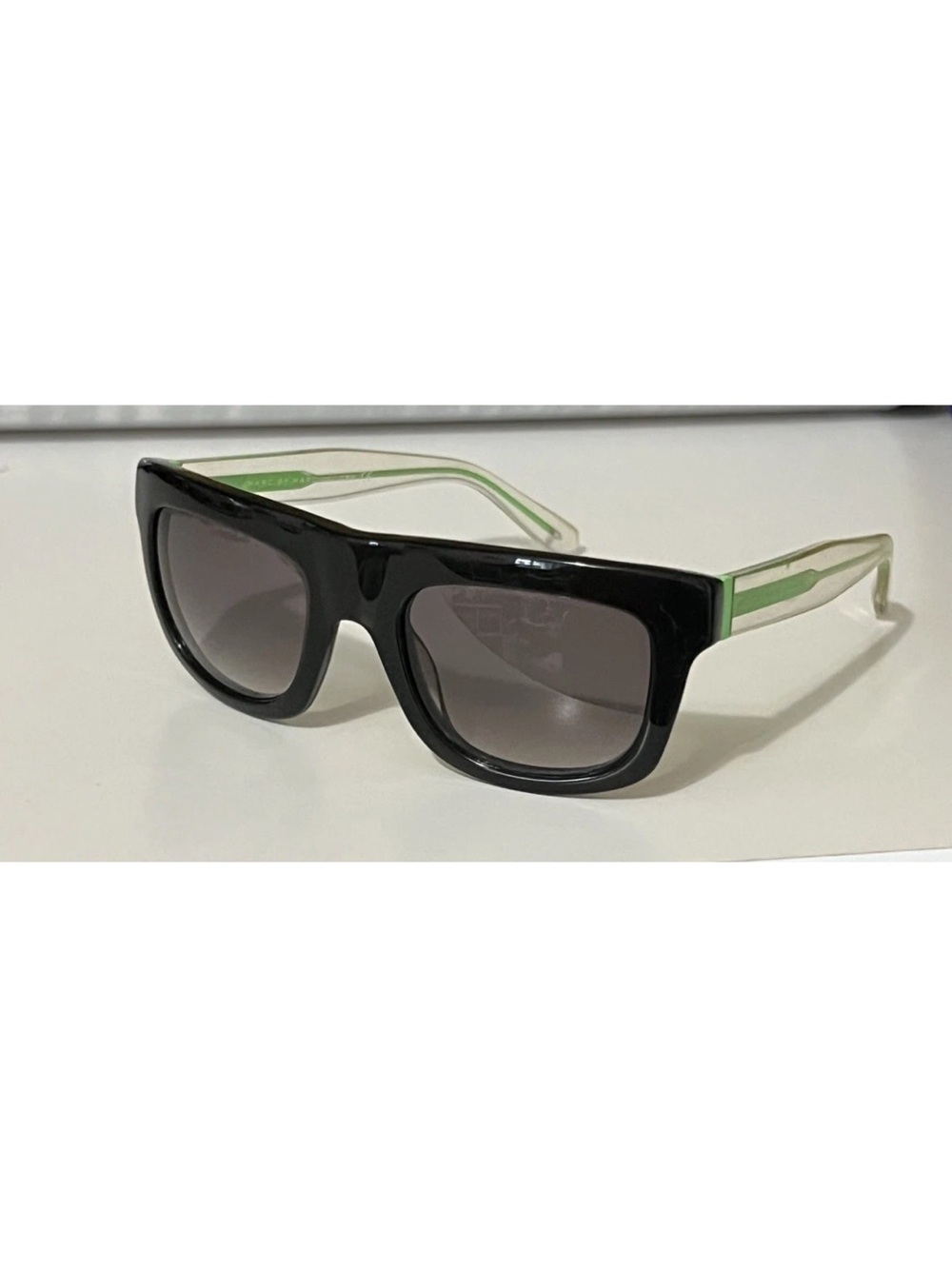 Marc by Marc Jacobs MMJ 360/S Black Large Frame Lime Rectangular Sunglasses